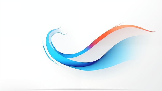 Photo abstract blue and orange wave design with smooth gradient curves