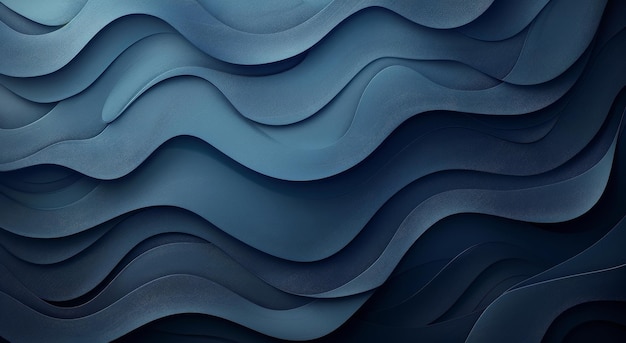 Photo abstract blue paper wave pattern