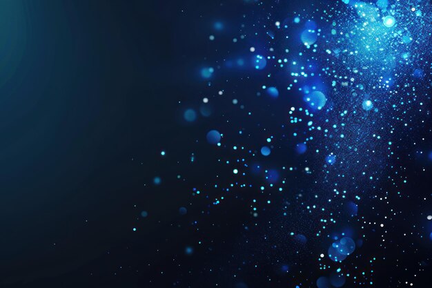 Photo abstract blue particles on dark background