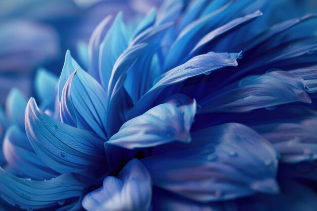 Abstract of blue petals of aster depth of field