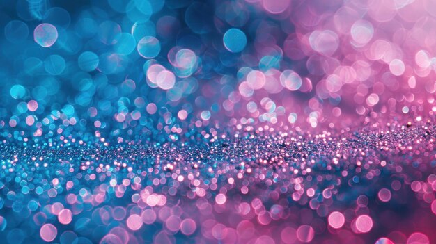 Photo abstract blue and pink glitter bokeh background