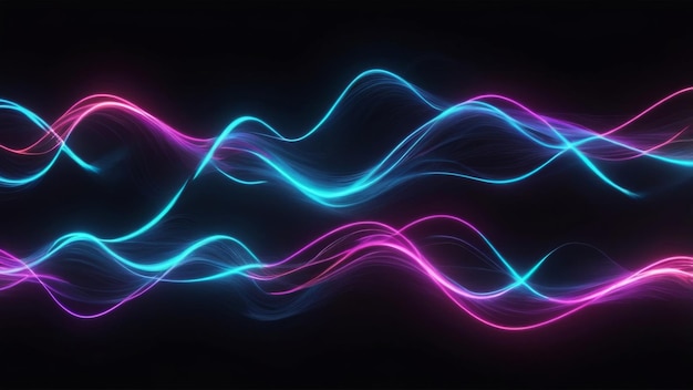 Abstract blue and pink glowing lines