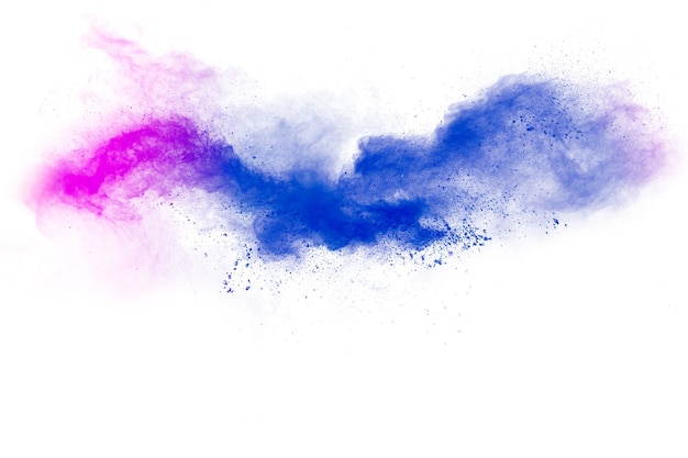 Abstract blue pink powder explosion