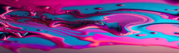 Abstract blue and pink swirl wave background Flow liquid lines design element Generative AI