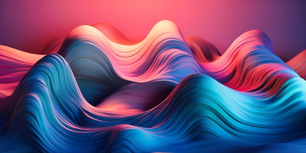 Abstract blue and pink wave background with different colors