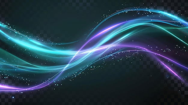 Photo abstract blue and purple light waves background