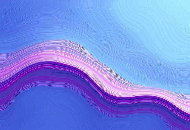 Abstract blue and purple wavy background with thin lines and gradient