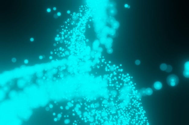 Abstract blue rendered glitter particles background