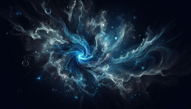 Abstract blue smoke on dark background