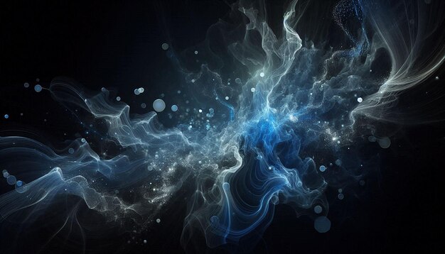 Abstract blue smoke on dark background