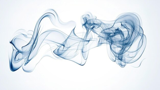 Photo abstract blue smoke swirling against a light background showcasing flowing ethereal patterns