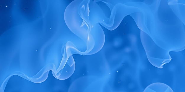 Abstract blue smoke with swirling patterns