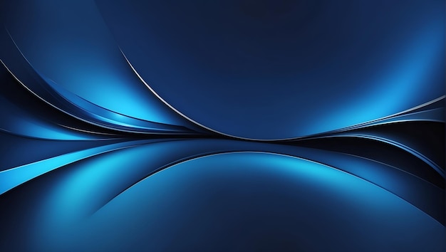 Abstract blue smooth waves on the dark background