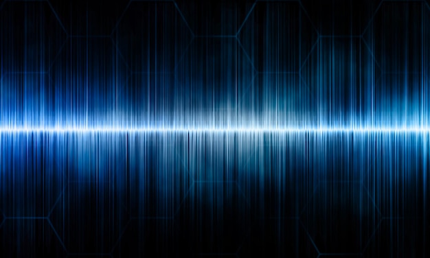 Abstract blue sound wave on black background