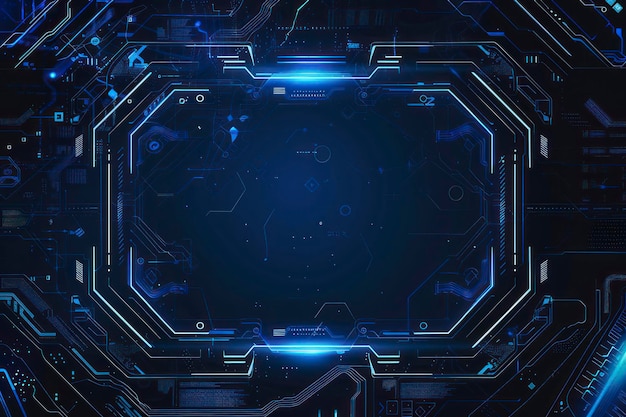 Abstract blue tech futuristic frame template copyspace design background