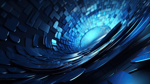 Abstract blue technology background random 3d wallpaper Generative AI