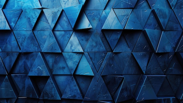 Abstract Blue Triangle Background with Graphic Ornaments