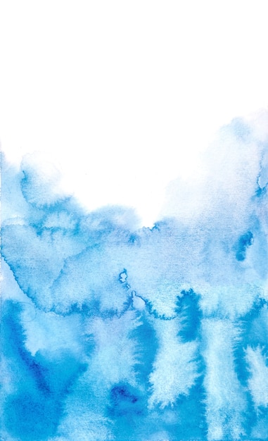 Abstract Blue Watercolor Backgrounds, Hand Paint On Paper.