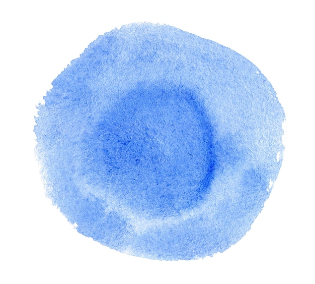 Abstract blue watercolor shape isolated on white background