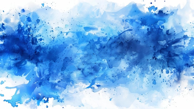 Photo abstract blue watercolor splashes on white a vibrant abstract image featuring splashes of blu