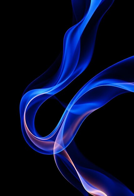 Photo abstract blue wave light art