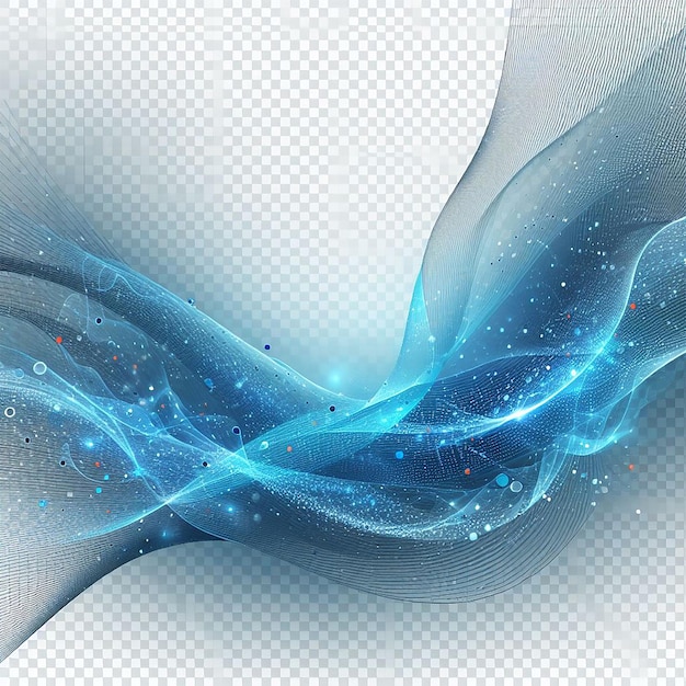 Photo abstract blue wave transparent background