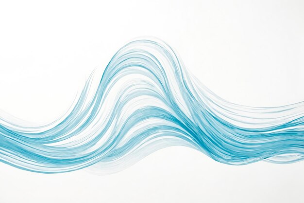 Abstract Blue Wave On White Background