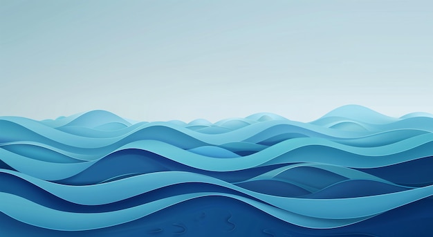 Abstract blue waves background vector