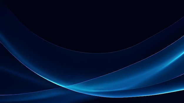 Abstract blue waves on black background dark