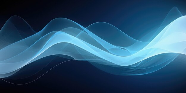 Abstract blue wavy flowing lines background Generative AI AIG21