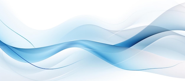 Abstract blue wavy lines banner with shadows