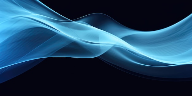 Abstract blue wavy smooth lines background Generative AI AIG21