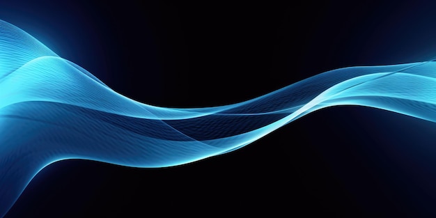 Abstract blue wavy smooth lines background Generative AI AIG21