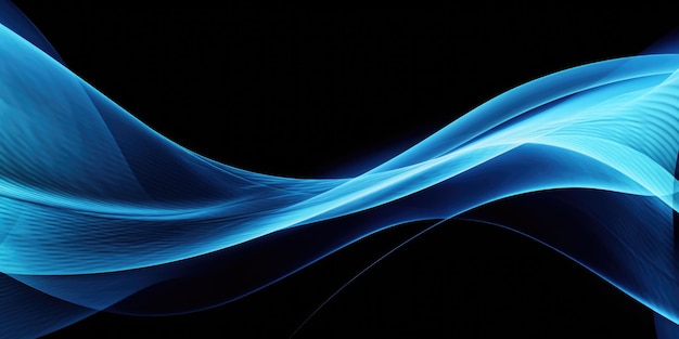 Abstract blue wavy smooth lines background Generative AI AIG21