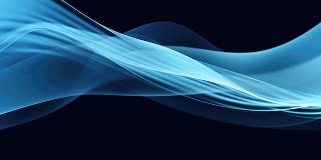 Abstract blue wavy smooth lines background Generative AI AIG21