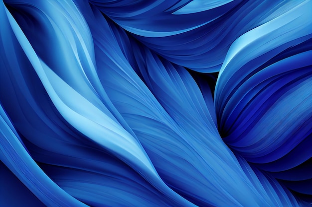 Abstract blue wavy wallpaper with curvy details