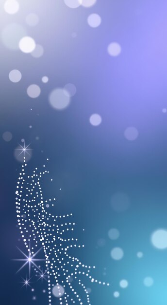 Photo abstract blue and white background with bokeh and stars