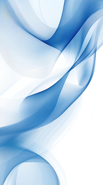 Photo abstract blue and white curved lines background