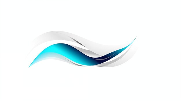 Photo abstract blue and white gradient wave design with smooth flowing curves