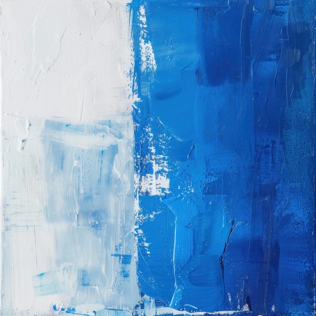 Photo abstract blue and white painting