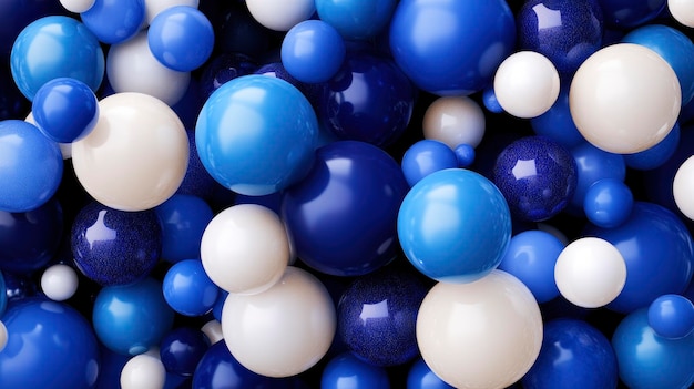 Abstract Blue and White Sphere Pattern Background