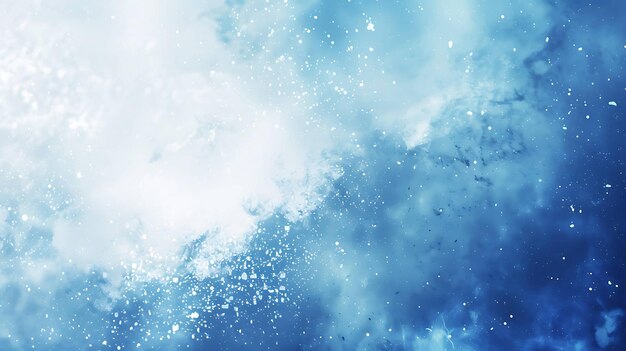 Abstract blue and white watercolor background with a light blue gradient and white splashes