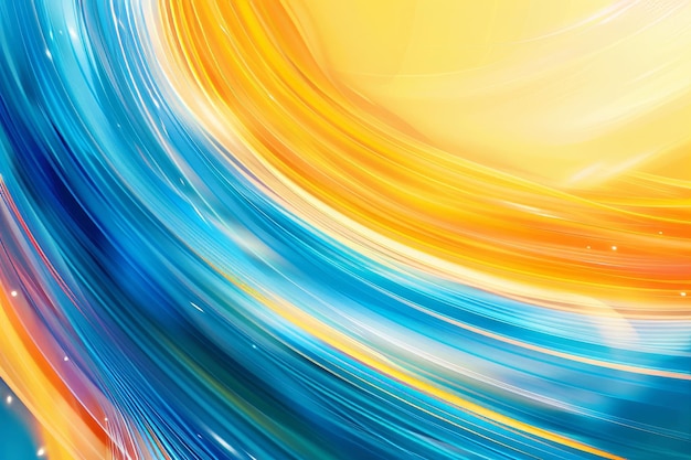 Abstract Blue and Yellow Background with Blurred Speed Lines Design