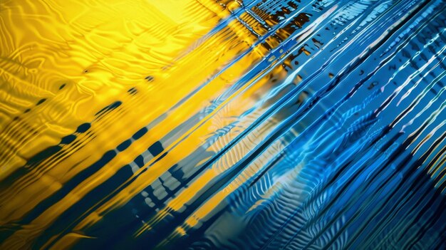 Abstract Blue and Yellow Ripple Reflections