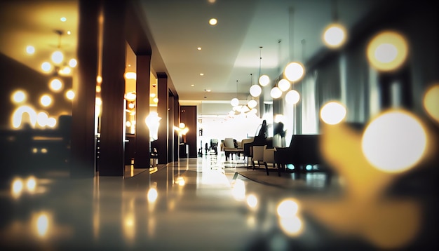 Abstract blur beautiful luxury hotel and lobby interior for background