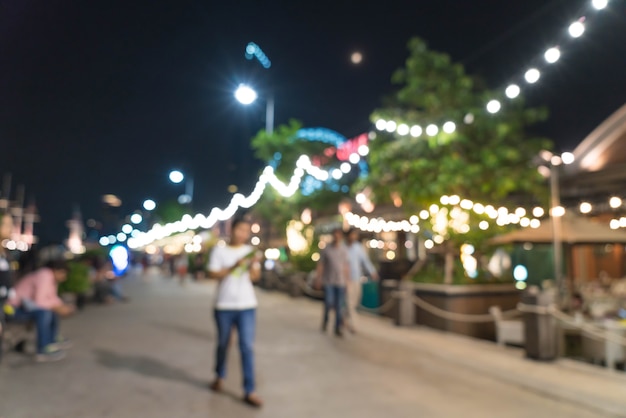 abstract blur crowded people at asiatique the riverfront