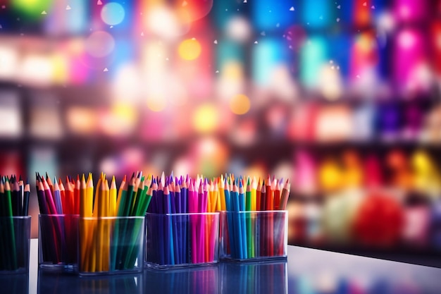 Abstract blur and defocused stationery store