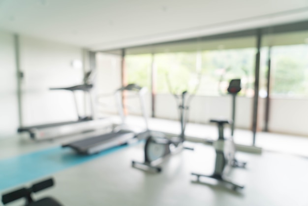 Abstract blur fitness gym room interior background 