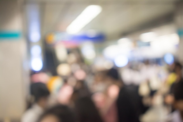 Abstract blur image of people walk in subway