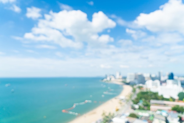 abstract blur Pattaya city skyline view in Thailand for background